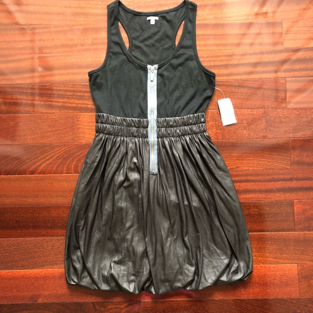 NWT Charlotte Russe faux leather zipper dress, Med